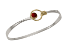 Saratoga Bracelet by E.L. Designs in Sterling Silver & 14K Gold "lasso" with Black Onyx