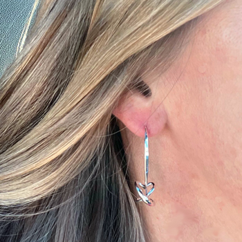 Dangling Secret Heart Earrings on Model